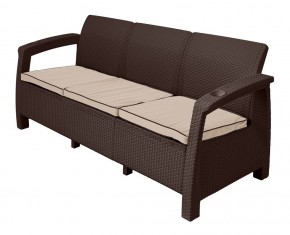 Диван Yalta Premium Sofa 3 Set (Ялта) шоколадный (+подушки под спину) в Стрежевом - strezhevoj.mebel-74.com | фото