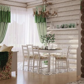 Комлект Вествик обеденный стол и четыре стула, массив сосны, цвет белый в Стрежевом - strezhevoj.mebel-74.com | фото