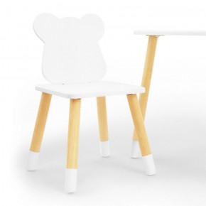 Комплект детской мебели стол и два стула Мишутка (Белый/Белый/Береза) в Стрежевом - strezhevoj.mebel-74.com | фото