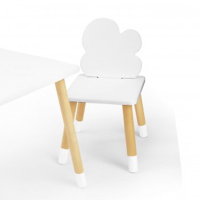 Комплект детской мебели стол и два стула Облачко (Белый/Белый/Береза) в Стрежевом - strezhevoj.mebel-74.com | фото