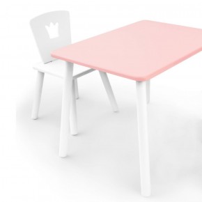 Комплект детской мебели стол и стул Корона (Розовый/Белый/Белый) в Стрежевом - strezhevoj.mebel-74.com | фото