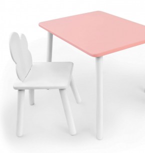 Комплект детской мебели стол и стул Облачко (Розывый/Белый/Белый) в Стрежевом - strezhevoj.mebel-74.com | фото