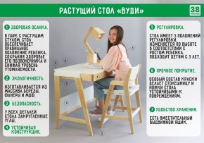 Комплект растущий стол и стул с чехлом 38 попугаев «Вуди» (Белый, Белый, Клетка) в Стрежевом - strezhevoj.mebel-74.com | фото