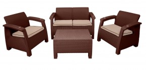 Комплект уличной мебели Yalta Premium Terrace Set (Ялта) шоколадый (+подушки под спину) в Стрежевом - strezhevoj.mebel-74.com | фото